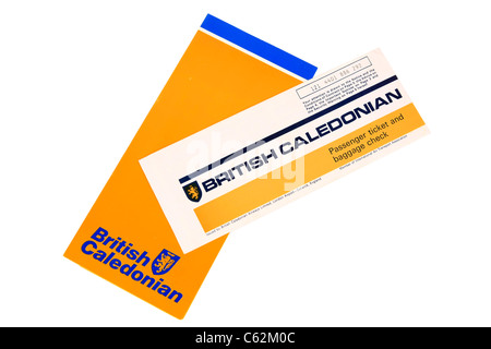 British Caledonian Airways il biglietto di volo Foto Stock