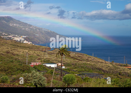 Rainbow a Mazo, la palma isole canarie Spagna, Europa Foto Stock