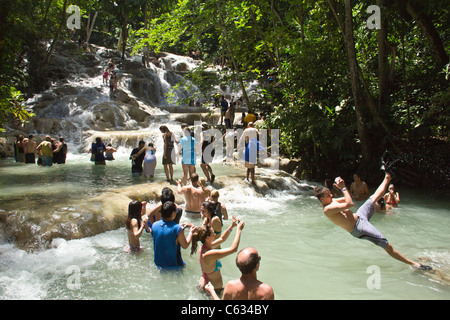 Dunns Falls in Ocho Rio, Giamaica Foto Stock