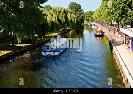Il fiume Wensum, Norwich, Norfolk, Regno Unito Foto Stock