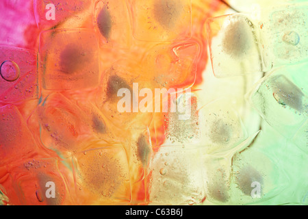 Abstract sfondo colorato con il cubo del ghiaccio Foto Stock