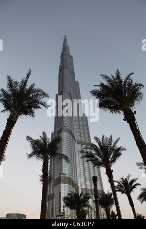 Il Burj Khalifa è l'edificio più alto del mondo, Dubai U.A.E. Foto Stock