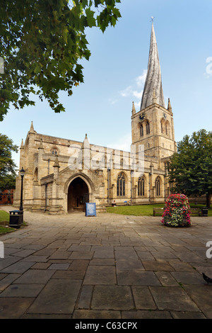 Santa Maria la Chiesa di Tutti i Santi, Chesterfield, Derbyshire, Inghilterra Foto Stock