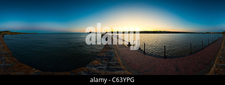 Il panorama a 360 gradi di York frangionde su Barry Island, South Wales, Regno Unito Foto Stock