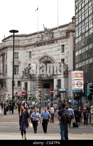 Ingresso alla Stazione Waterloo di Londra Foto Stock