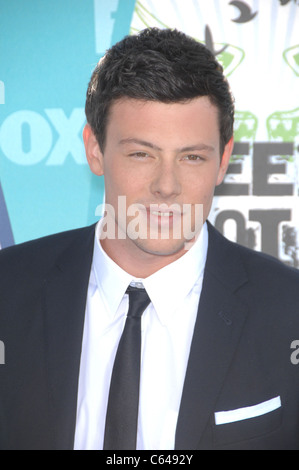 Cory Monteith presso gli arrivi per Teen Choice Awards 2010 - arrivi, Gibson anfiteatro, Los Angeles, CA il 8 agosto 2010. Foto Da: Michael Germana/Everett Collection Foto Stock