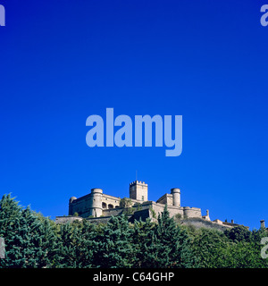 Castello arroccato di Château du Barroux del 12th secolo, le Barroux, Vaucluse, Provenza, Francia, Europa Foto Stock