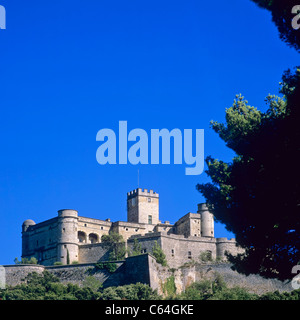 Castello arroccato di Château du Barroux del 12th secolo, le Barroux, Vaucluse, Provenza, Francia, Europa Foto Stock