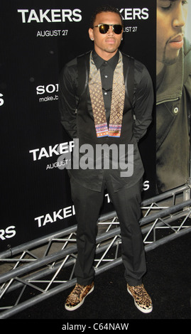 Chris Brown all'arrivo TAKERS Premiere, Arclight Glossari Affini Dome, Los Angeles, CA il 4 agosto 2010. Foto di: Dee Cercone/Everett Collection Foto Stock