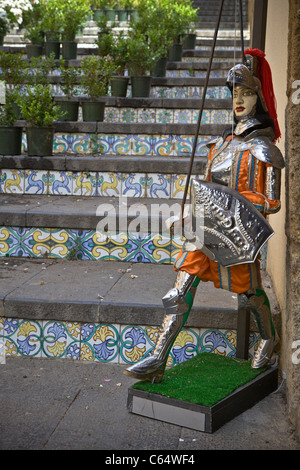 Museo della Ceramica e burattini in scale di Caltagirone, Sicilia, costa mediterranea, Italia, Europa, UE Foto Stock