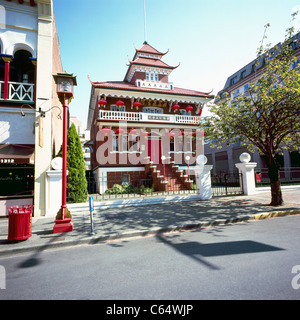 Victoria, BC, Isola di Vancouver, British Columbia, Canada - cinese vecchia scuola pubblica in Chinatown, Centro Storico Foto Stock