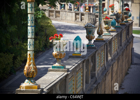 Parco dettagli parete a Caltagirone, Sicilia, costa mediterranea, Italia, Europa, UE Foto Stock