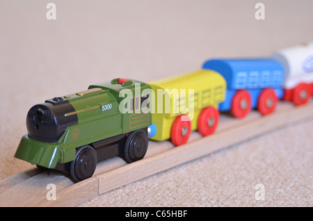 Toy train set close up carrelli Foto Stock
