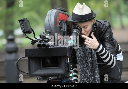 Madonna in località Madonna per dirigere la pellicola per sparare W.E., Central Park, New York, NY Settembre 17, 2010. Foto di: Kristin Foto Stock