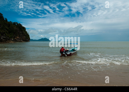 Bellissimi paesaggi costieri in Bako National Park in Sarawak, Borneo Malaysia Foto Stock