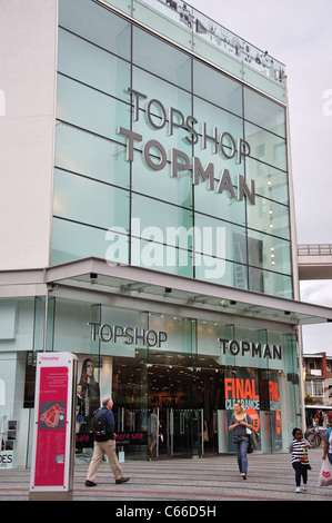 Topshop store, Princesshay Shopping Centre, Catherine Street, Exeter Devon, Inghilterra, Regno Unito Foto Stock