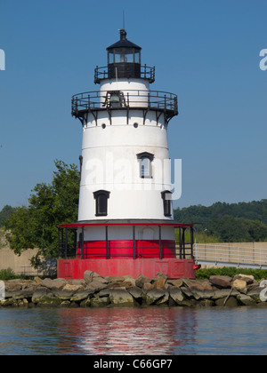 Tarrytown Lighthouse vicino il Tappan Zee Bridge Foto Stock