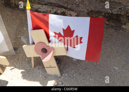 La zona circostante di Juno Beach e il memoriale di guerra dedicato ai caduti soldati canadesi, Normandia Foto Stock