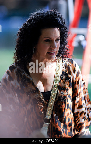 Susie Essman, reheases una scena al "Limitare il vostro entusiasmo' movie set in Central Park fuori e circa per celebrità CANDIDS - Venerdì, , New York, NY Agosto 27, 2010. Foto di: Ray Tamarra/Everett Collection Foto Stock