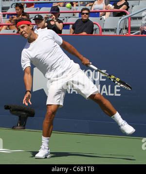 Rafael Nadal formazione per la Rogers Cup di Montreal Canada 2011 Foto Stock