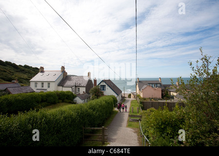 Tresaith, villaggio costiero nella contea gallese di Ceredigion, West Wales. Foto:Jeff Gilbert Foto Stock