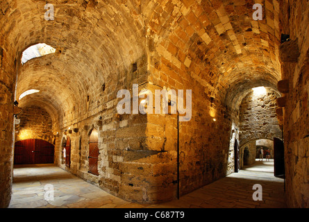 Vista interna del castello veneziano di Heraklion, noto con il suo nome turco 'Koule'. Isola di Creta, Grecia Foto Stock