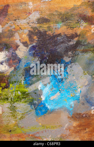 Le astrazioni di macchie di colori a olio Foto Stock