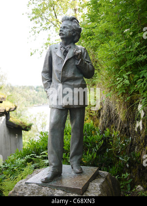 Statua del compositore Edvard Grieg, Bergen, Norvegia Foto Stock