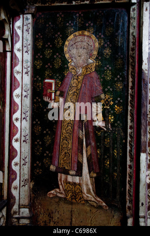 St Helens chiesa medievale Ranworth Rood Screen dipinti, REGNO UNITO Foto Stock