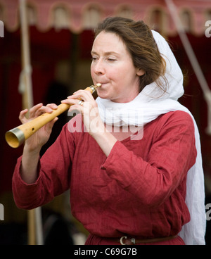 Festa medievale in Verdin Park, Northwich agosto XIII e XIV, con storia viva Camps, Cheshire, Regno Unito Foto Stock