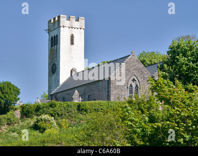 St James Church, Manorbier Castle, Pembrokeshire, Galles Foto Stock