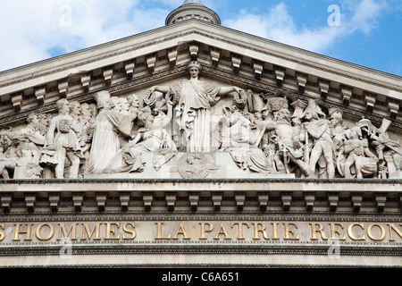 Parigi - tympanon del Pantheon Foto Stock