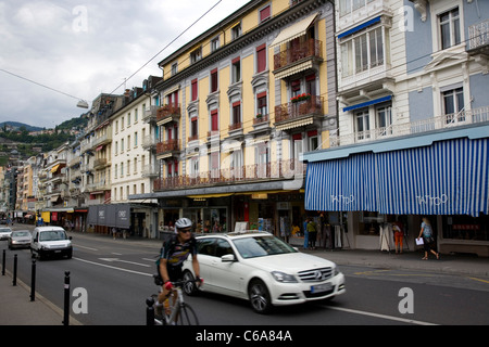 Grand Rue a Montreux Foto Stock