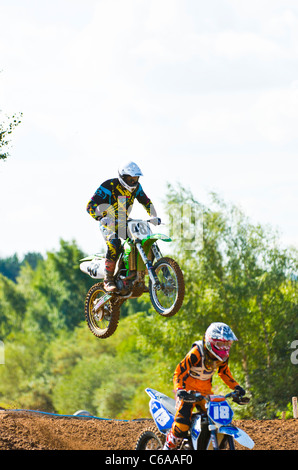 Gara di Motocross @ Finningley, nello Yorkshire, Regno Unito Foto Stock