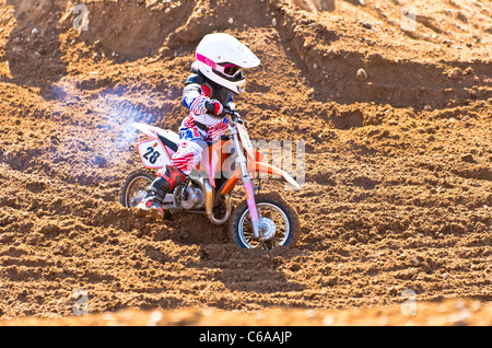 Gara di Motocross @ Finningley, nello Yorkshire, Regno Unito Foto Stock