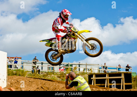 Gara di Motocross @ Finningley, nello Yorkshire, Regno Unito Foto Stock