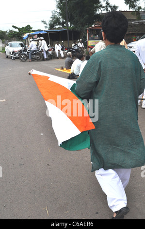 Anna Hazare anti corruzione rally Foto Stock