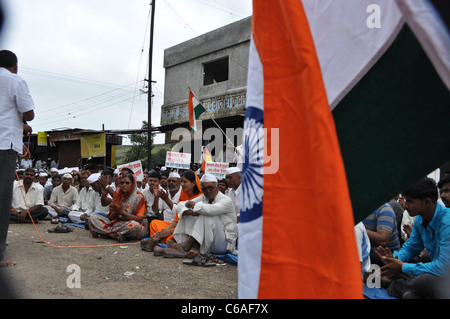 Anna Hazare anti corruzione rally Foto Stock