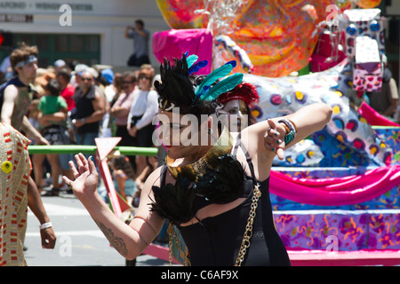 Partecipante in Solstice Parade di "Santa Barbara, California Foto Stock