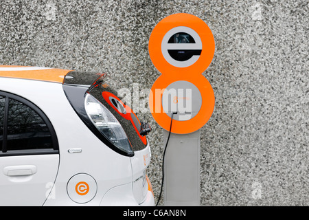 Primo prodotto di serie, completare l'auto elettrica in Germania, Citroen C-Zero Airdream, veicolo elettrico E-car, Amburgo, Germania Foto Stock