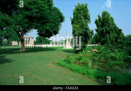 Guerra di Delhi Cimitero e memoriale, Delhi, India. Mantenuto dalla Commissione delle tombe di guerra del Commonwealth Foto Stock