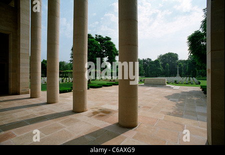 Guerra di Delhi Cimitero e memoriale, Delhi, India. Mantenuto dalla Commissione delle tombe di guerra del Commonwealth Foto Stock