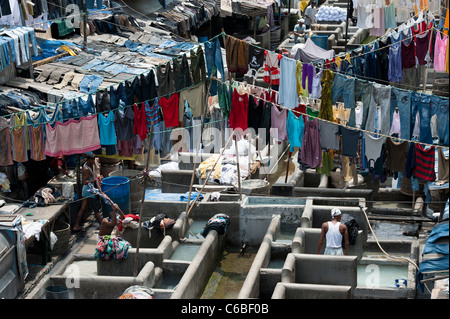 Dhobi Ghat nel Mahalaxmi area di Mumbai, altrimenti noto come i mondi più grande scoperta in India Foto Stock