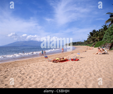 Kamaole Sands Beach, Kamaole Beach County Park, Kihei, Maui, Hawaii, Stati Uniti d'America Foto Stock
