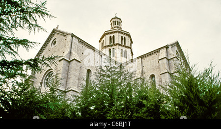 Abbazia Fossanova in provincia di Latina, vicino alla stazione dei treni di Priverno, c. 100 chilometri a sud-est di Roma. Foto Stock