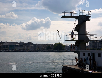 Bains des Paquis a Ginevra - Svizzera Foto Stock
