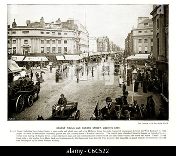 Oxford Street e Oxford Circus, London, 1897 foto vittoriano guardando ad est attraverso che cosa ha usato per essere chiamato Regent Circus Foto Stock