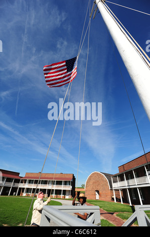 Stati Uniti d'America Baltimore MD Maryland Fort McHenry National Monument e Santuario Storico di servizio del Parco Nazionale Foto Stock