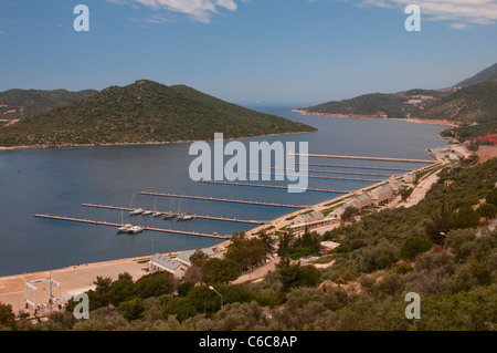 Vista del porto di Kas, Turchia Foto Stock