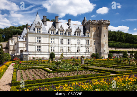 Chateau castello di Villandry maestosa casa in Indre et Loire, Francia, Europa Foto Stock